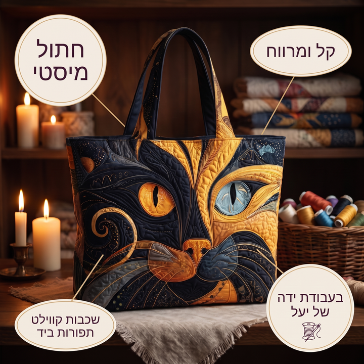 תיק בעבודת יד - חתול מיסטי — פרטים